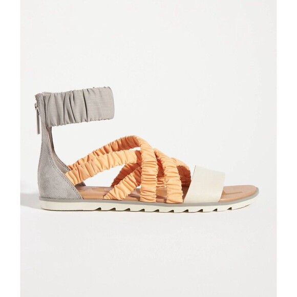 Sorel Ella II Ankle-Strap Leather Sandal Women’s Size 9 Orange Gray - Picture 14 of 14